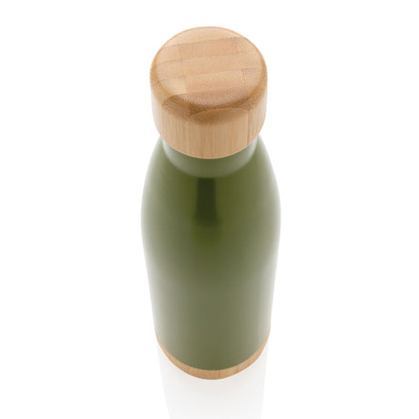 Vacuum Stainless Steel Bottle With Bamboo Lid And Bottom