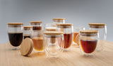 Double Wall Borosilicate Glass With Bamboo Lid 2Pc Set