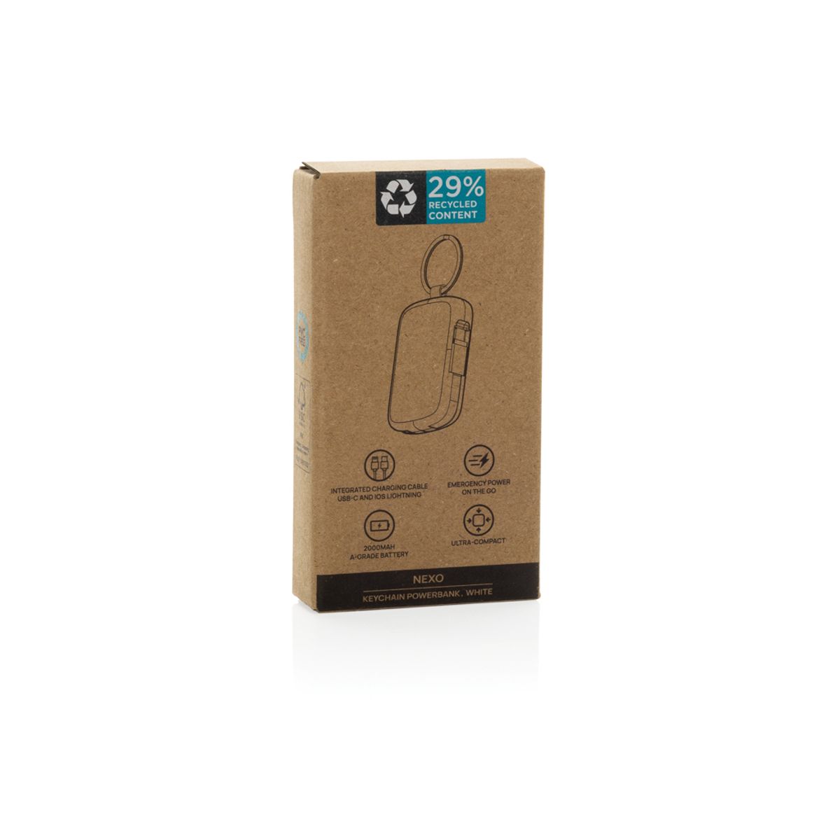 Nexo Rcs Keychain 2000 Mah Powerbank With Integrated Cables
