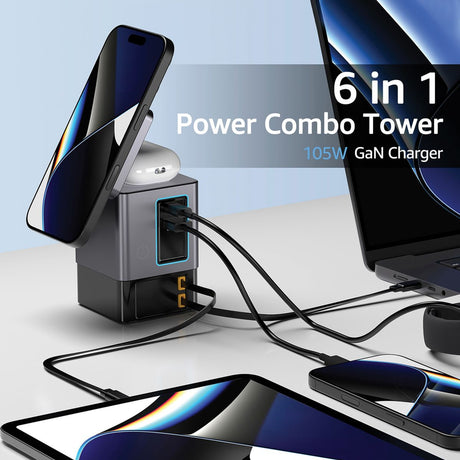 Urban Vitamin Sacramento 105W Gan Charger+Retractable Cables