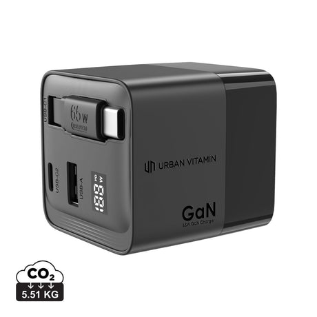 Urban Vitamin Mendocino 65W Gan Charger Retractable Cable