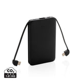5.000 Mah Pocket Powerbank With Integrated Cables