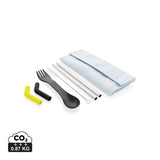 Tierra 2Pcs Straw And Cutlery Set In Pouch