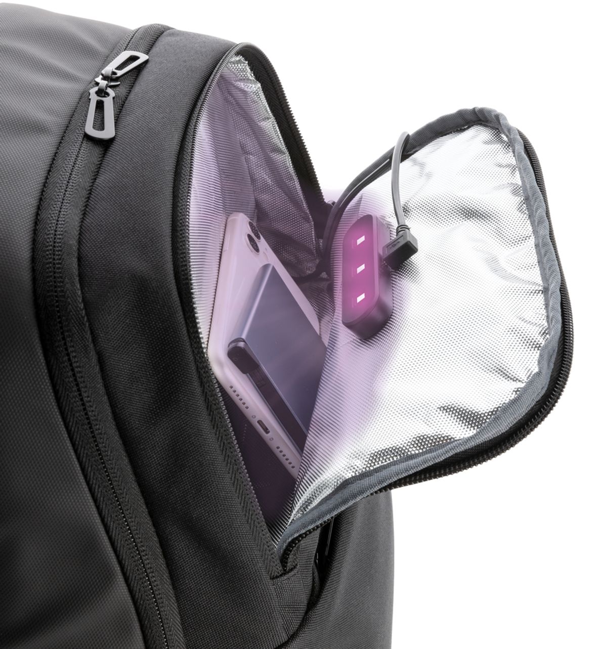 Swiss Peak klēpjdatora mugursoma ar kabatu UV-C sterilizatoram