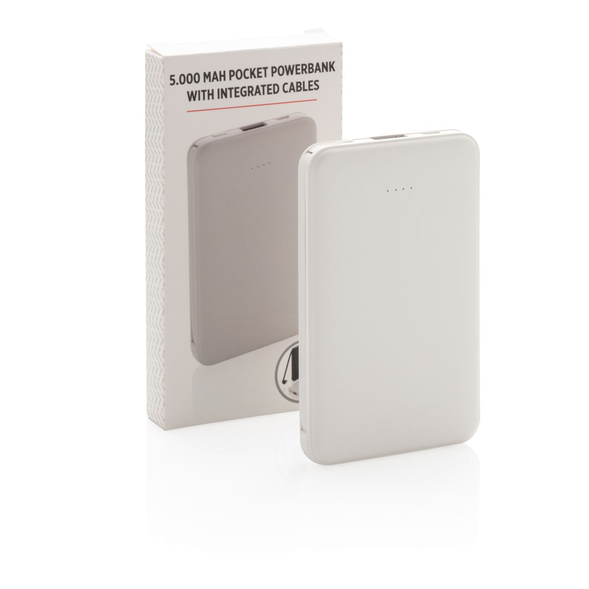 5.000 Mah Pocket Powerbank With Integrated Cables