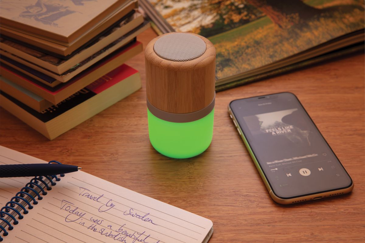 Bamboo Colour Changing 3W Speaker Light