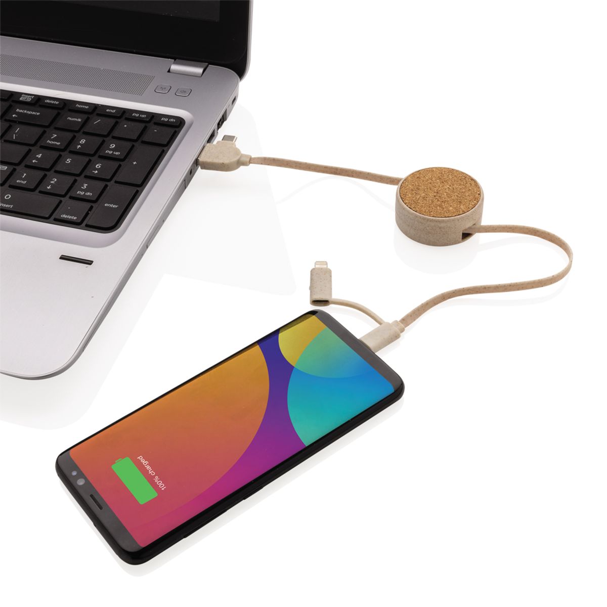 Cork And Wheat 6-In-1 Retractable Cable