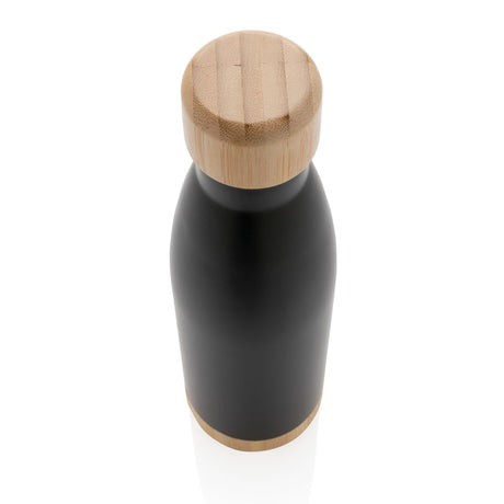 Vacuum Stainless Steel Bottle With Bamboo Lid And Bottom