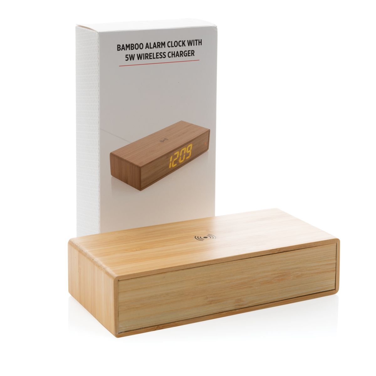 Bamboo Alarm Clock With 5W Wireless Charger