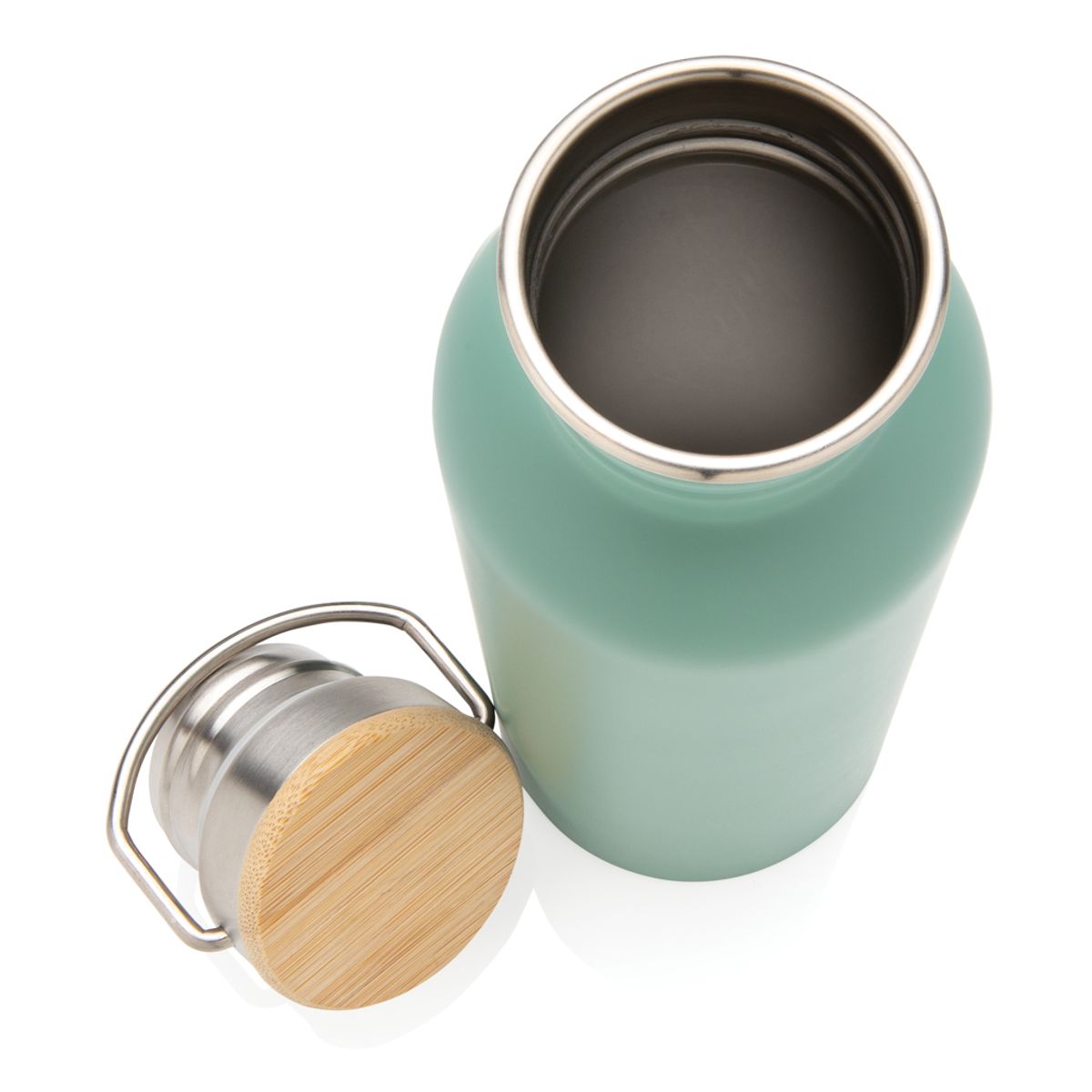 Modern Stainless Steel Bottle With Bamboo Lid