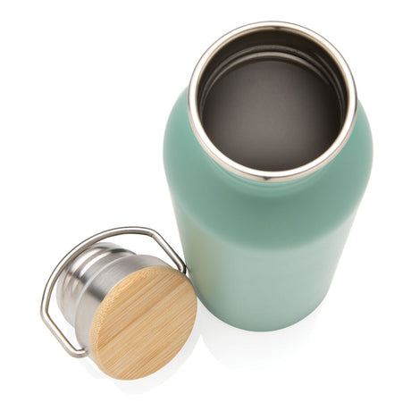 Modern Stainless Steel Bottle With Bamboo Lid