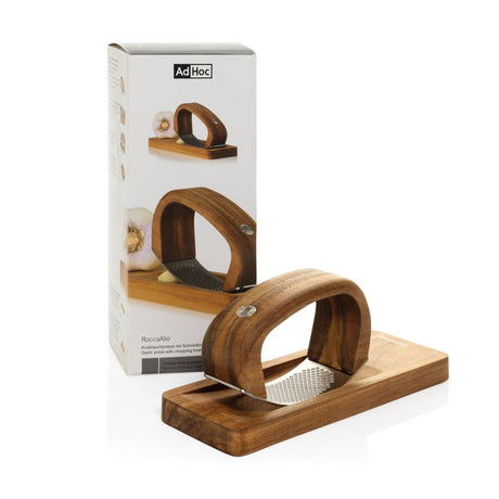 Adhoc Roccaalio Garlic Press With Chopping Board