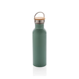 Modern Stainless Steel Bottle With Bamboo Lid