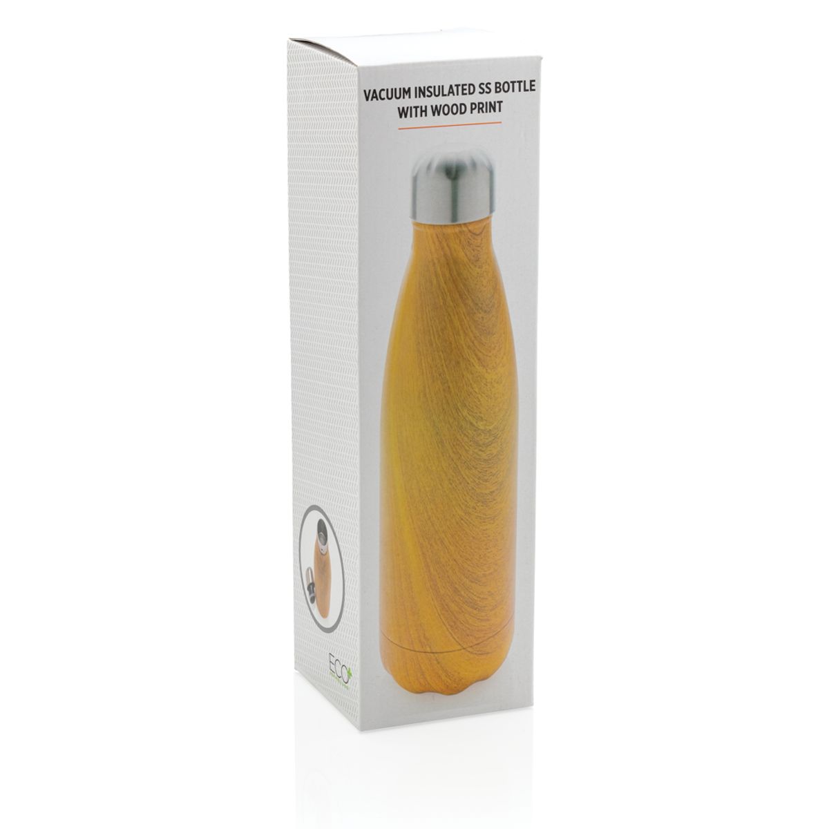 Vacuum Insulated Stainless Steel Bottle With Wood Print