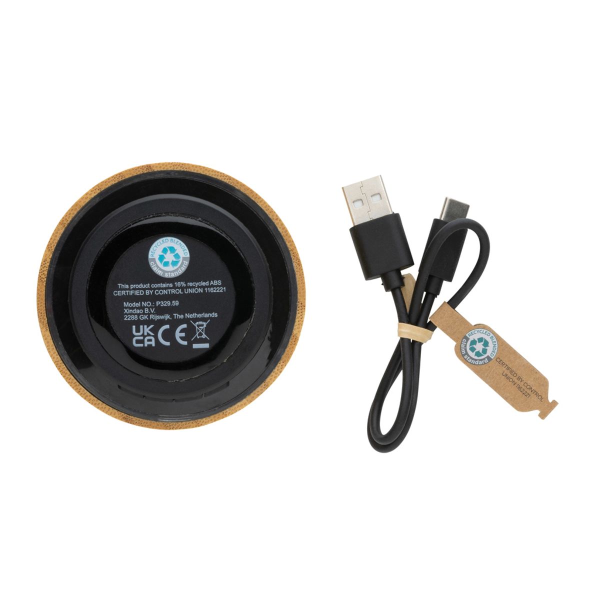 Rcs Recycled Plastic And Bamboo 3W Wireless Speaker