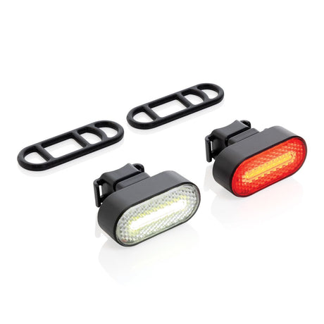 Lumino Rcs Recycled Plastic Usb Re-Chargeable Bike Light Set