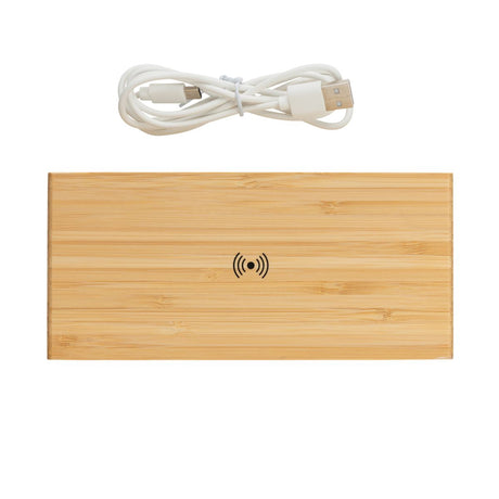 Bamboo Alarm Clock With 5W Wireless Charger