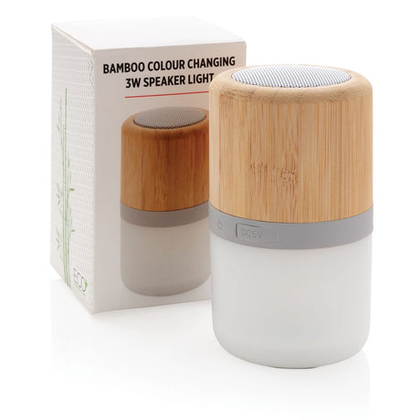 Bamboo Colour Changing 3W Speaker Light