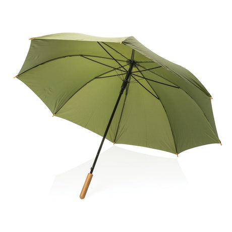 27" Impact Aware™ Rpet 190T Auto Open Bamboo Umbrella
