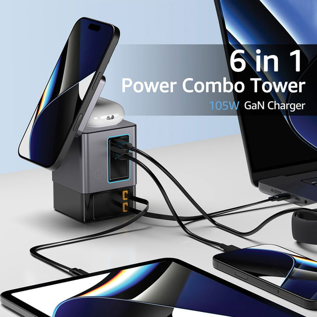 Urban Vitamin Sacramento 105W Gan Charger+Retractable Cables