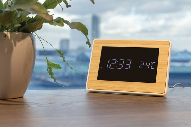 Utah Rcs Recycled Plastic And Bamboo Led Clock