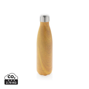 Vacuum Insulated Stainless Steel Bottle With Wood Print