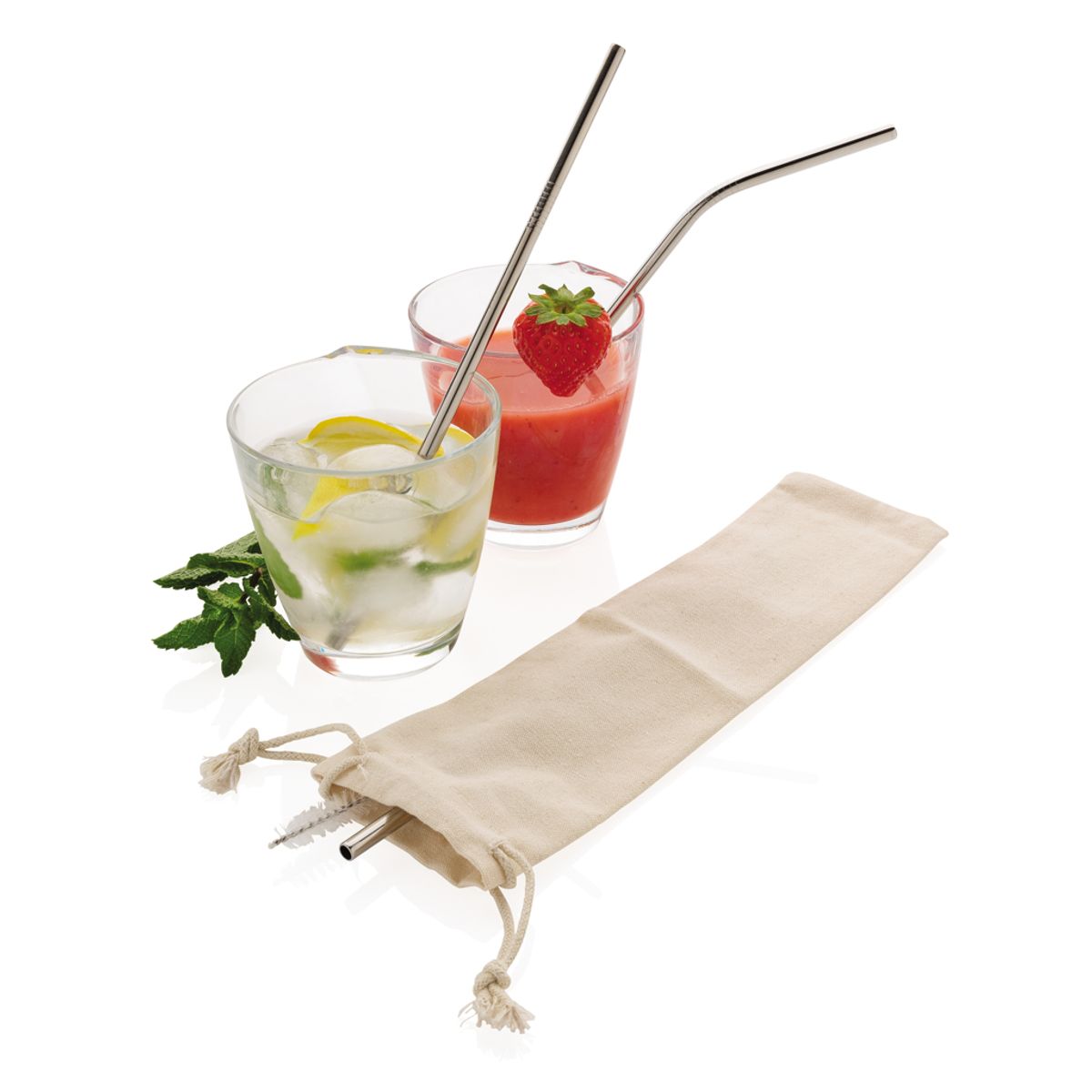 Reusable Stainless Steel 3 Pcs Straw Set