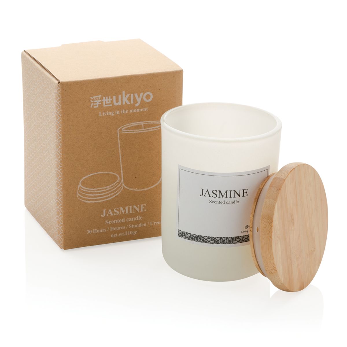 Ukiyo Deluxe Scented Candle With Bamboo Lid
