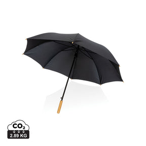 27" Impact Aware™ Rpet 190T Auto Open Bamboo Umbrella