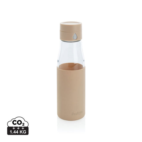 Ukiyo Glass Hydration Tracking Bottle With Sleeve