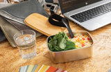 Stainless Steel Lunchbox With Bamboo Lid And Spork