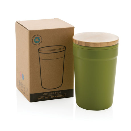 Grs Certified Recycled Pp Mug With Bamboo Lid