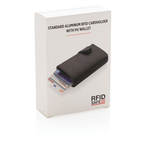 Standard Aluminium Rfid Cardholder With Pu Wallet