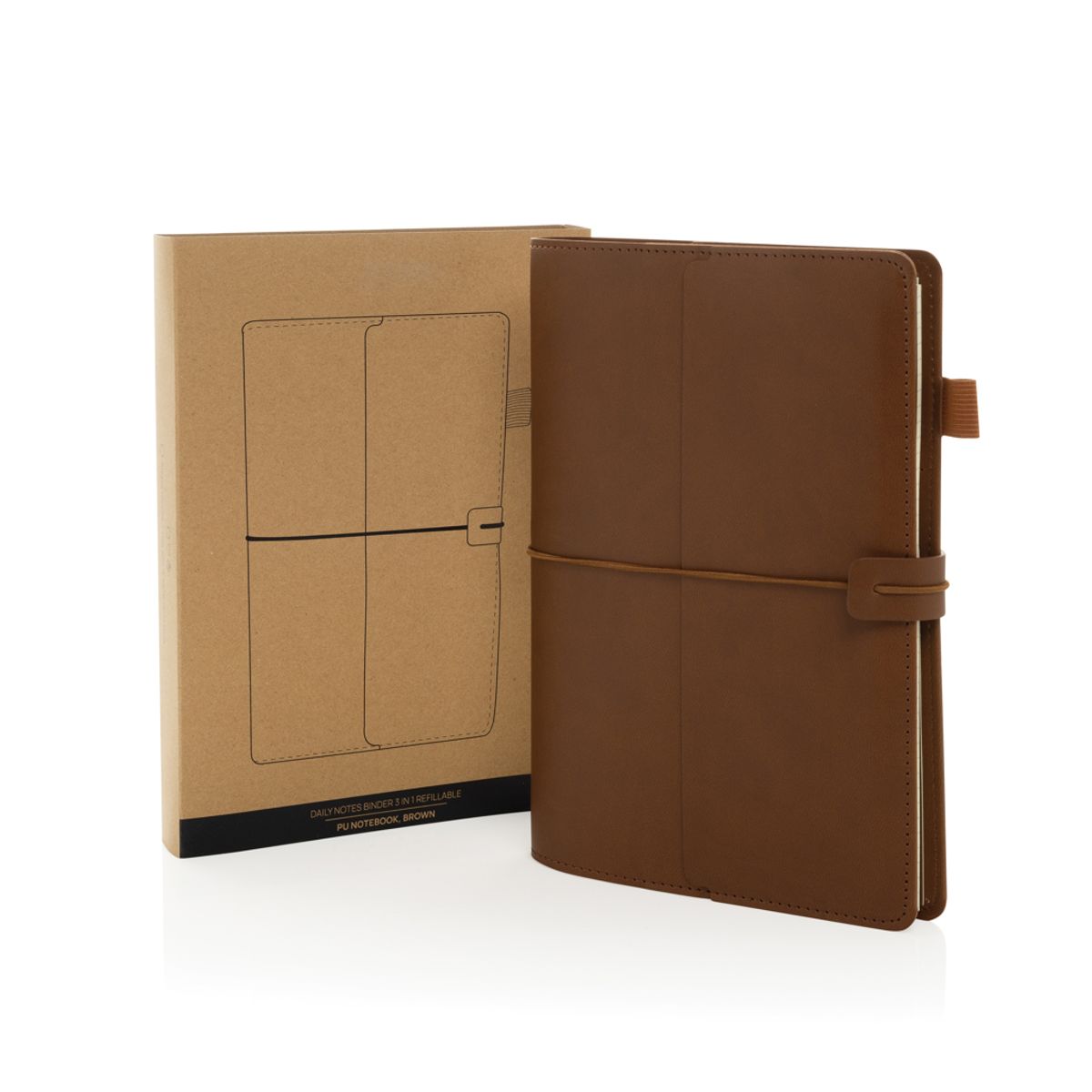 Daily Notes Binder 3 In 1 Refillable Pu Notebook