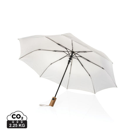 Kaycey 21" Aware™ Rpet Acacia Wood Mini Auto Open Umbrella