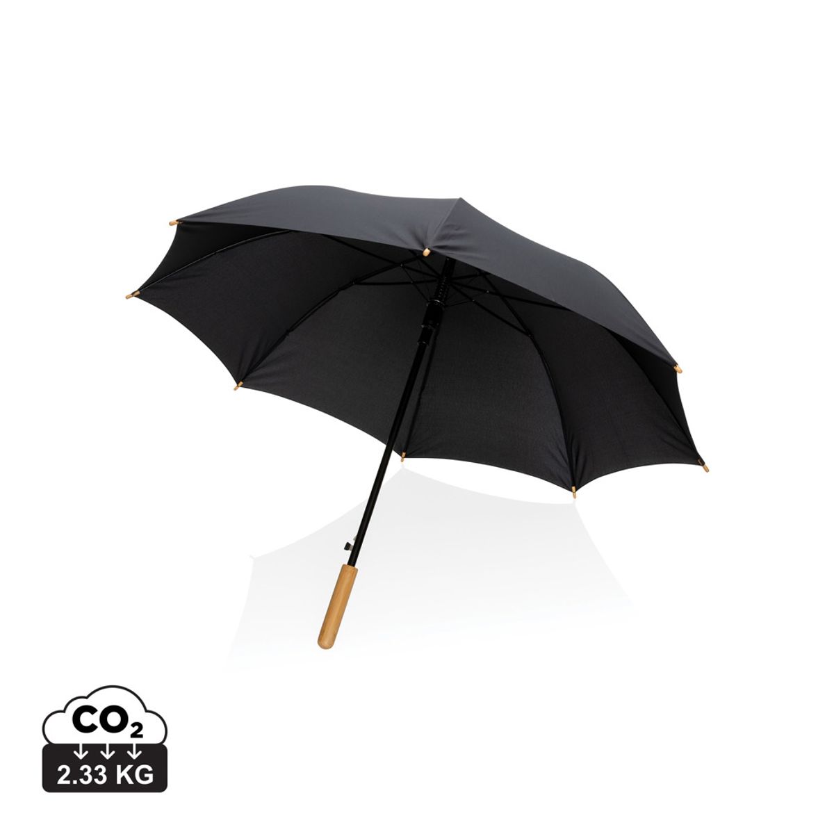 23" Impact Aware™ Rpet 190T Auto Open Bamboo Umbrella