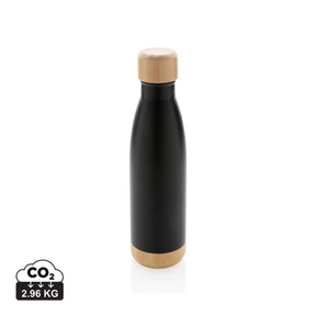 Vacuum Stainless Steel Bottle With Bamboo Lid And Bottom