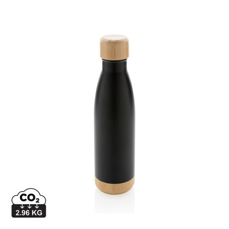 Vacuum Stainless Steel Bottle With Bamboo Lid And Bottom