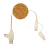 Cork And Wheat 6-In-1 Retractable Cable