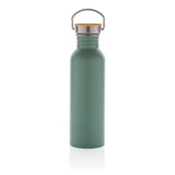 Modern Stainless Steel Bottle With Bamboo Lid