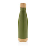 Vacuum Stainless Steel Bottle With Bamboo Lid And Bottom
