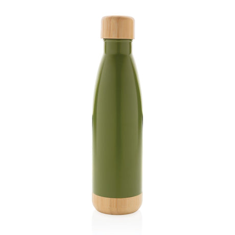 Vacuum Stainless Steel Bottle With Bamboo Lid And Bottom