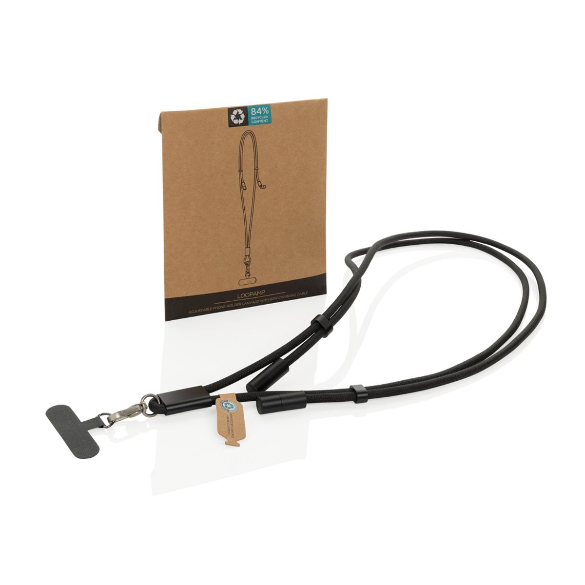 Loopamp Rcs Rpet regulējams 160 cm garš tālruņa vads ar 60 W kabeli
