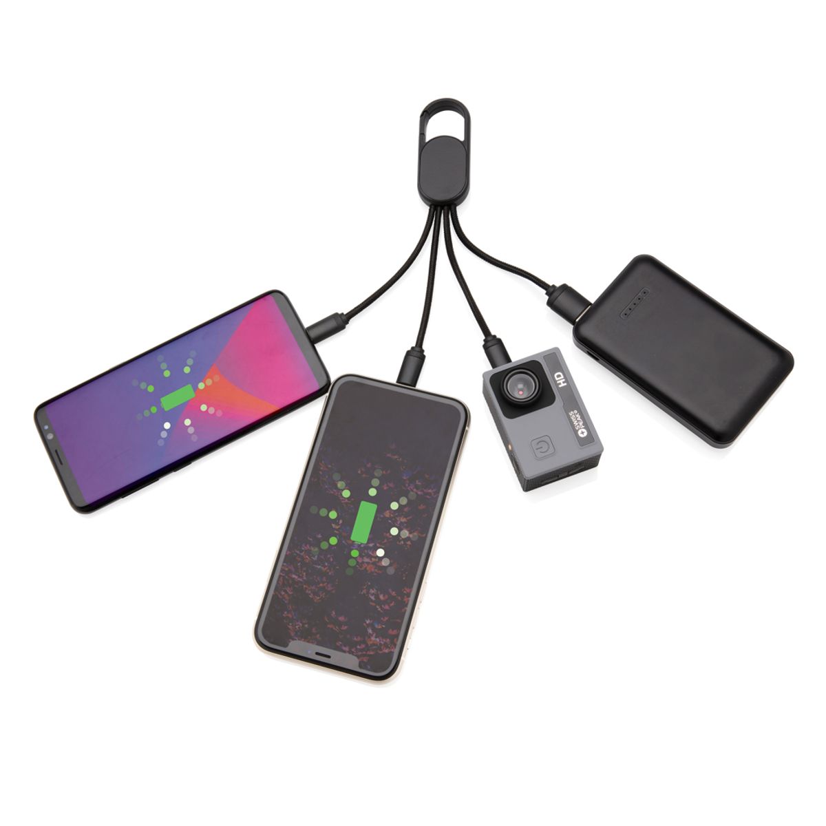 4-In-1 Cable With Carabiner Clip
