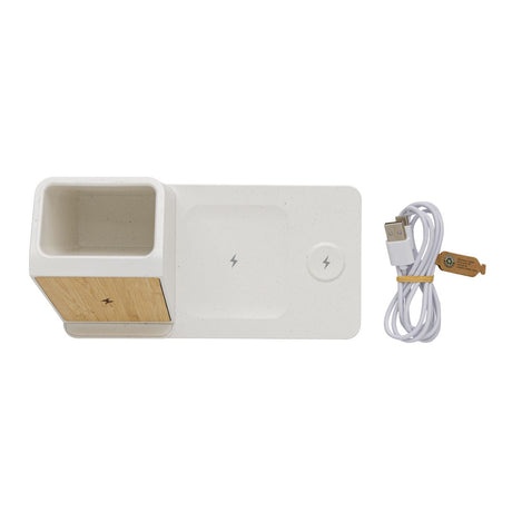 Ontario Recycled Plastic & Bamboo 3-In-1 Wireless Charger