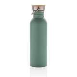 Modern Stainless Steel Bottle With Bamboo Lid
