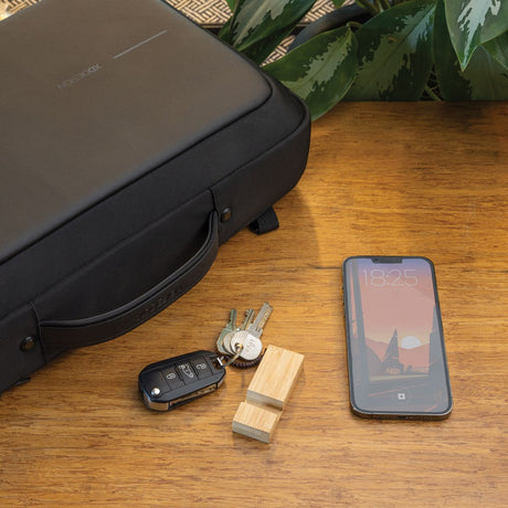 Standkey Bamboo Keychain Phone Stand