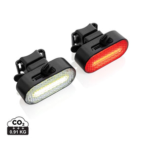 Lumino Rcs Recycled Plastic Usb Re-Chargeable Bike Light Set