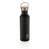 Modern Stainless Steel Bottle With Bamboo Lid