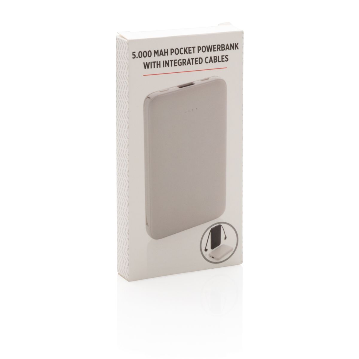 5.000 Mah Pocket Powerbank With Integrated Cables